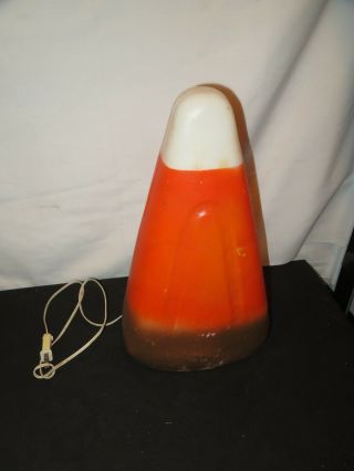 Vintage Halloween Blow Mold Candy Corn Union Products W/ Light (y736)