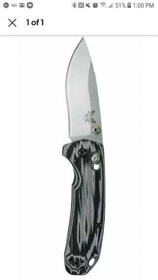Benchmade 15031 - 1 North Fork Knife Drop - Point Plain Edge G10 Handle