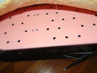 Childs Pink Metal Ironing Board with Cover Pad & Iron (Nassau) Vintage 3