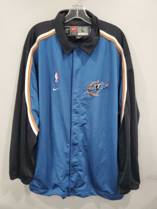 Vintage Nike Authentic Washington Wizards Warm Up Jersey Jacket Men L Jordan Era