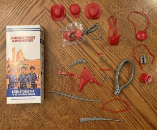 Marx Johnny West Adventure Box Cavalry Gear Set Red And Gray/silver