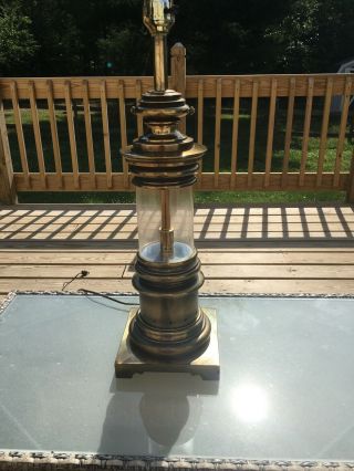 Vintage Stiffel Brass Column 3 Way Table Lamp 36”inch Nr