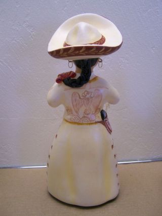 Clay Day of the Dead Lupita Doll - White Charra,  Mexican Cowgirl,  Tonala,  Mexico 2