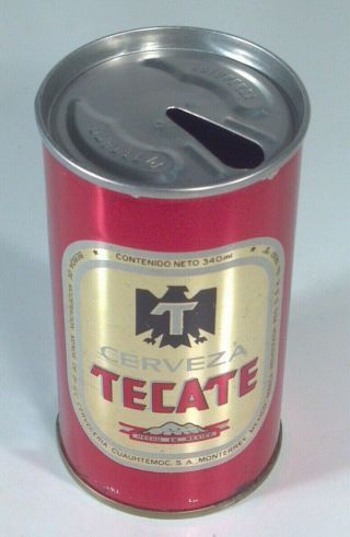 Vintage Cerveza Tecate Beer 12oz Can Straight Steel Wide Seam Mexico