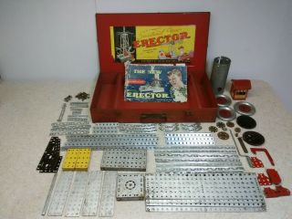 A.  C.  Gilbert Erector Set 7 1/2 With Book No Motor Incomplete