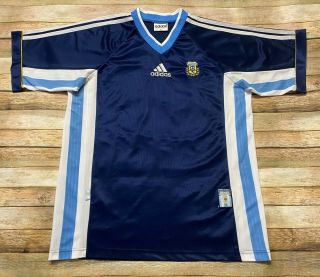 Adidas Argentina Soccer Jersey Vtg 1998 - 1999 Away Shirt Football Futbol Blue 3xl