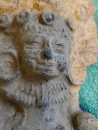 Vintage Clay Pre - columbian Mayan Style Statue Unique Estate Find 2