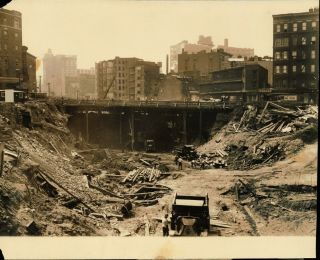 Undated Press Photo View Of Construction Of Subway System In York City