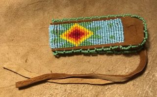 1 Large Native American Lakota Sioux Lazy Stitch Beaded Wrist Band 3
