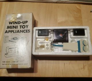 Vintage Sears Wind - Up Mini Toy Appliances 49 - 11308 Floor Scrubber Record Sewing