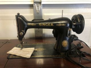 Vintage Electric Singer Sewing Machine - In Cabinet Order