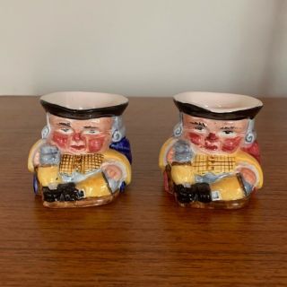 Clarice Cliff.  Toby Sugar Bowls.  Newport Pottery Co.  Vintage 1930s.