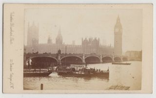 London Cdv Photo - Westminster Bridge And The Houses Of Parliament By V.  Blanchard