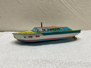 Vintage Wind - Up Tin Mark I Toy Boat By J.  Chein & Co.  1950s - 60s Metal