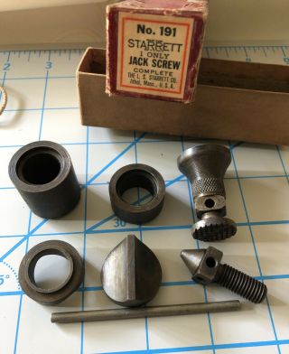 Vintage Starrett 191 Machinist Screw Jack 6pc Set Mill Grinder Set Up Jig Tool