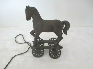 Vintage Children’s Pull Toy Cast - Iron Horse On Wheels