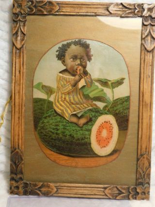Vintage Picture,  Black Americana,  10.  5x7.  5 Print,  Old Frame