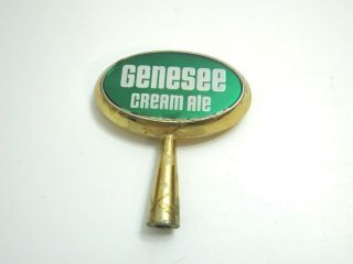 Vintage Genesee Cream Ale Beer Oval Double Sided Metal Tap Handle