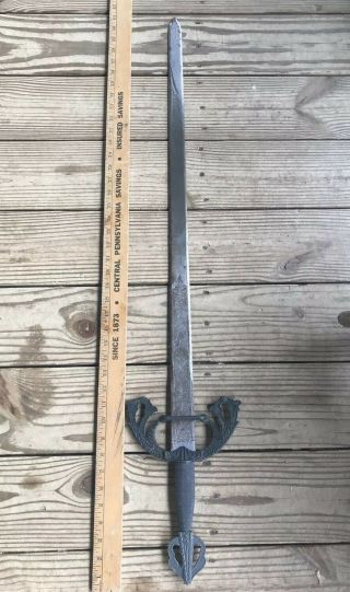Vintage Sword Wire Mesh Grip 41” Toledo Spain Rustic Medieval Type Sword