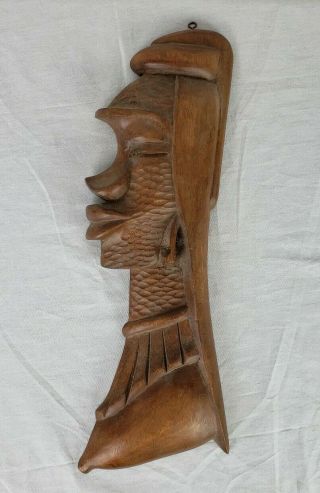 Large Hand Carved Wood African Wall Plaque Profile Of Man 2