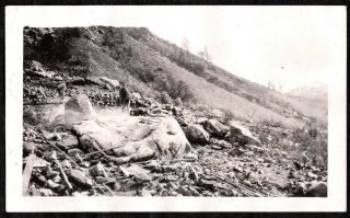 Vintage Photograph 1920 Gold Mining Drilling Blasting Kernville California Photo