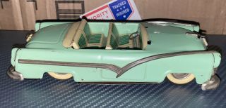 Vintage Haji 1955 - 1958 Ford Convertible Tin Friction Promo Car Japan 1956 1957