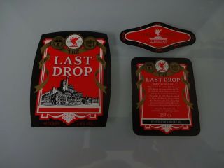 Higsons Brewery Ltd,  Liverpool " The Last Drop " Final Brew 1990 3 Beer Label Set