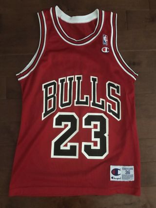Vtg 90s Champion Michael Jordan 23 Jersey Nba Chicago Bulls Size 36 Red