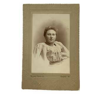 Antique Cabinet Card Photograph Victorian Teen Girl Eugene Oregon Id Ada Havis