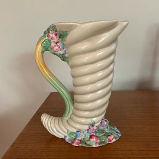 Clarice Cliff Large " Cornucopia " Vase.  Newport Pottery Co.  Vintage 1930s.