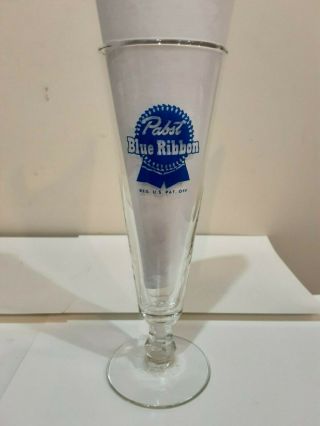 Vintage Pabst Blue Ribbon Beer 8 1/2 " Inch Beer Glass