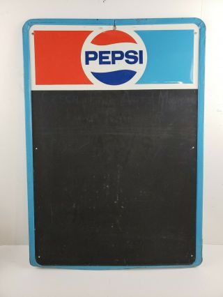 Vintage Metal Pepsi Chalkboard Sign Embossed 19 " X 27 "