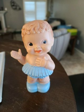 Vintage Baby Girl Rubber Doll Squeak Toy Alan Jay 1950s Squeeky