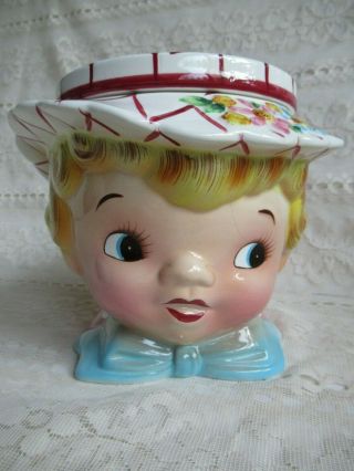 Vintage Geo Z.  Lefton Miss Dainty Hand Painted Cookie Jar