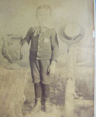 Victorian era cabinet card photograph of id ' d young boy from Weatherford,  Texas 2