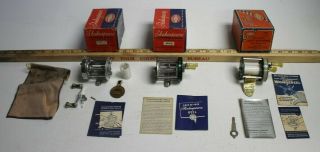 Vintage Shakespeare Fishing Reels 1960lh,  1910,  1921,  With Boxes And Usa
