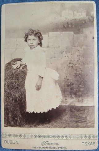 Victorian Era Cabinet Card Photograph Of Young " Mabel Patterson,  " Dublin,  Texas