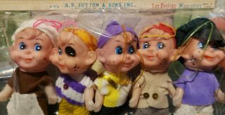 Rare Toys Vintage Doll A.  D.  Sutton & Sons Ornament Pixie Elf Boys NOS 2