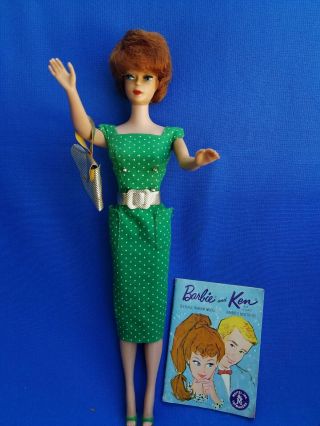 Vintage 1962 Midge Barbie Doll With Red Bubble Hair Cut Japan