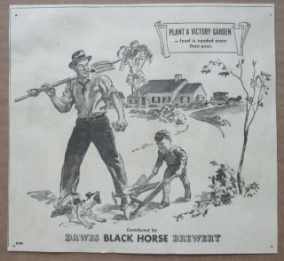 1945 Star Weekly Paper Ad Dawes Black Horse Brewery Plant A Victory Garden
