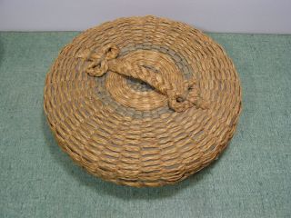 Vintage Native American Woven Basket Antique Indian Sweetgrass Splint Ash