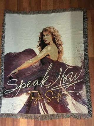 Vintage 2010 Taylor Swift Speak Now Tour Woven Throw Blanket Tapestry Afghan