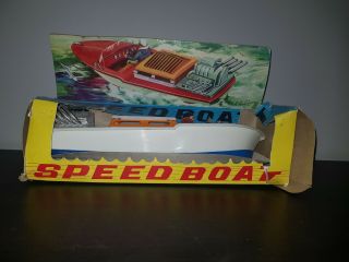 Vintage 1960,  S Battery Operated Speedboat Made In Hong Kong