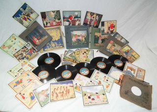 Rare Vintage Little Tots Toy Phonograph Gramophone 78 Rpm Records & Albums