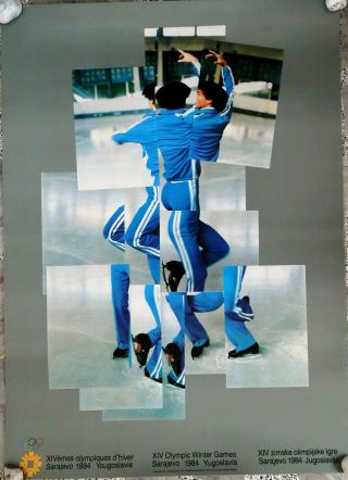 Sarajevo 1984 Olympic Winter Games,  Vintage Poster,  By David Hockney.