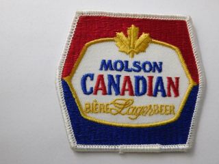 Molson Canadian Beer Vintage Hat Patch Badge Brewery Advertising French English