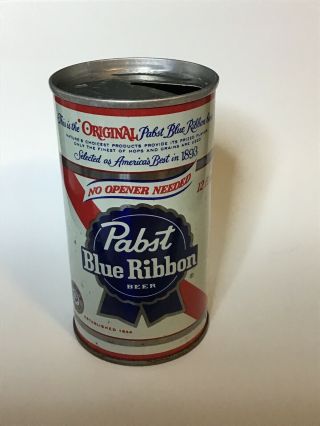 Vintage Pabst Blue Ribbon “no Opener Needed” Pull Tab Beer Can (91)