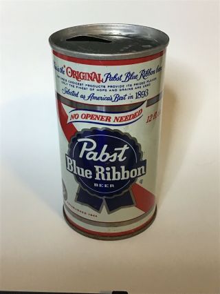 Vintage Pabst Blue Ribbon “No Opener Needed” Pull Tab Beer Can (91) 3