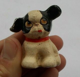 Rare Vintage 1.  75 " Cast Iron Fido Bull Puppy Dog Figurine Hubley Statue Toy Look