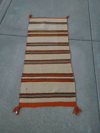 Burnt Orange Navajo Rug Double Saddle Blanket 52x 28 Weaving Textile Southwest
